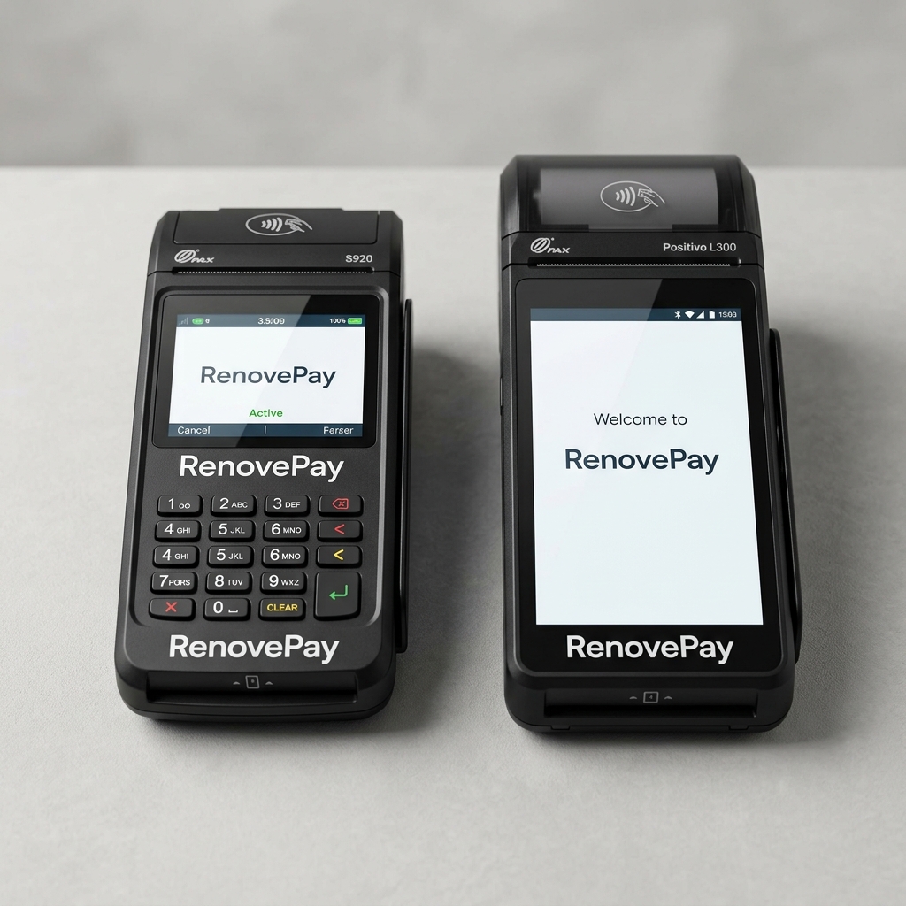 Terminais Pax S920 e Positivo L300 pretos da RenovePay